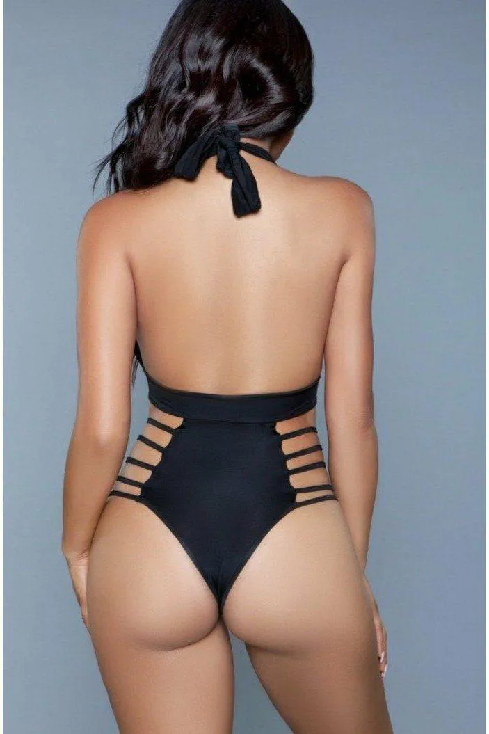 Plunge V Neck One Piece Swimsuit