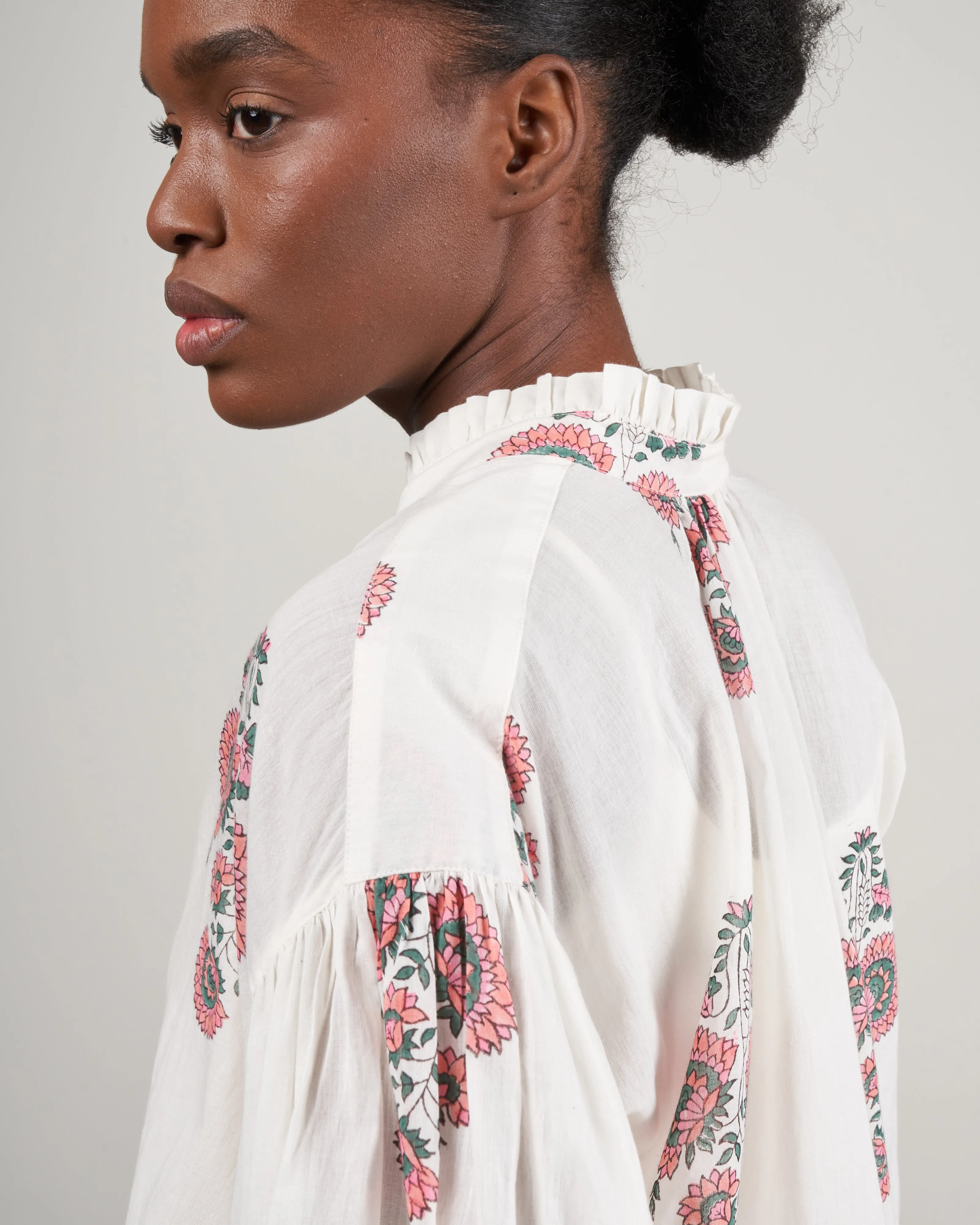 poet peach blouse - white/peach