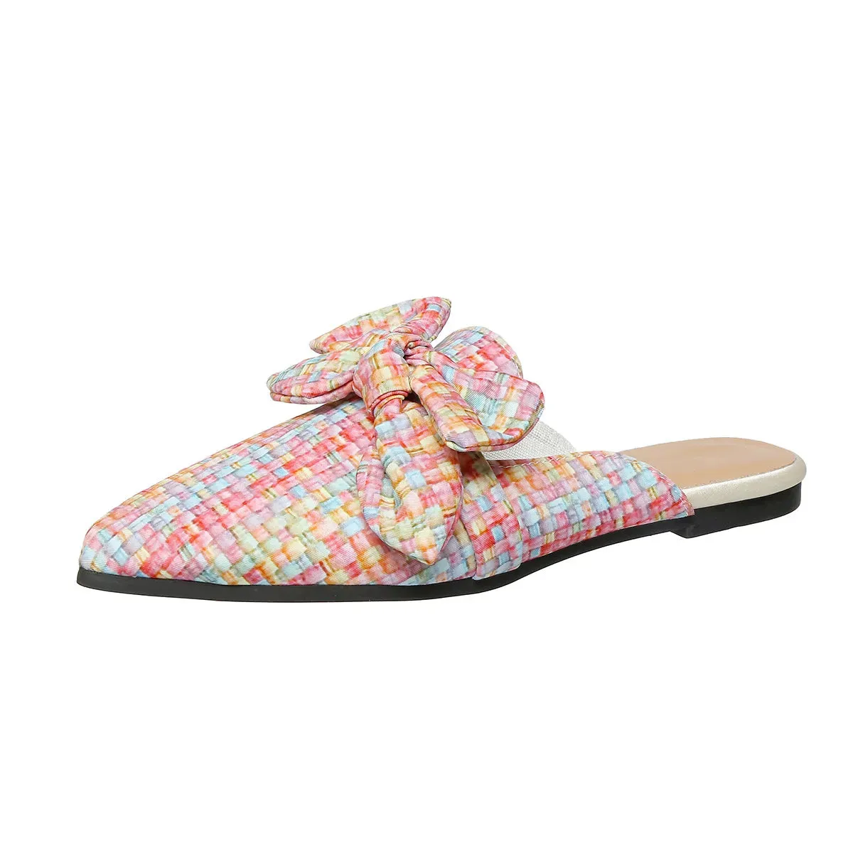 Point Toe Block Heels Slip-Ons
