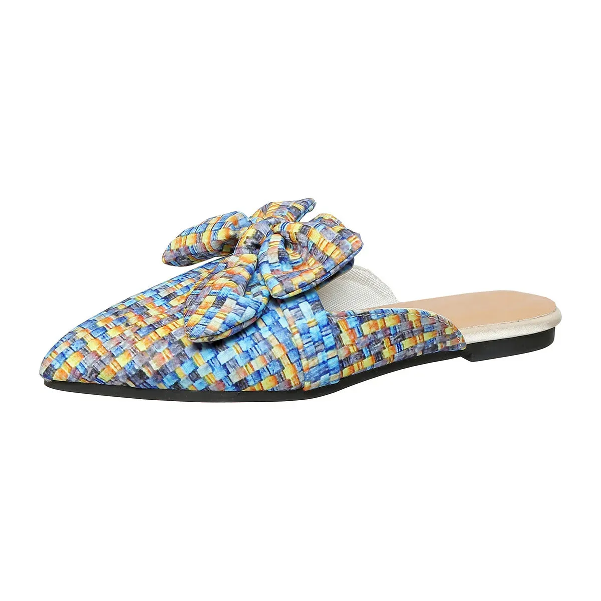 Point Toe Block Heels Slip-Ons