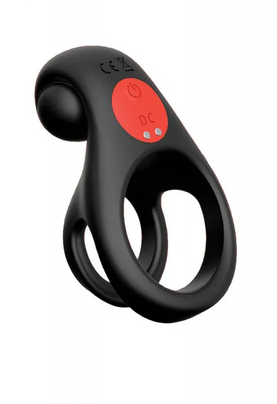 Red Dot Vibrating  Ring V2 With Remote - Black/red