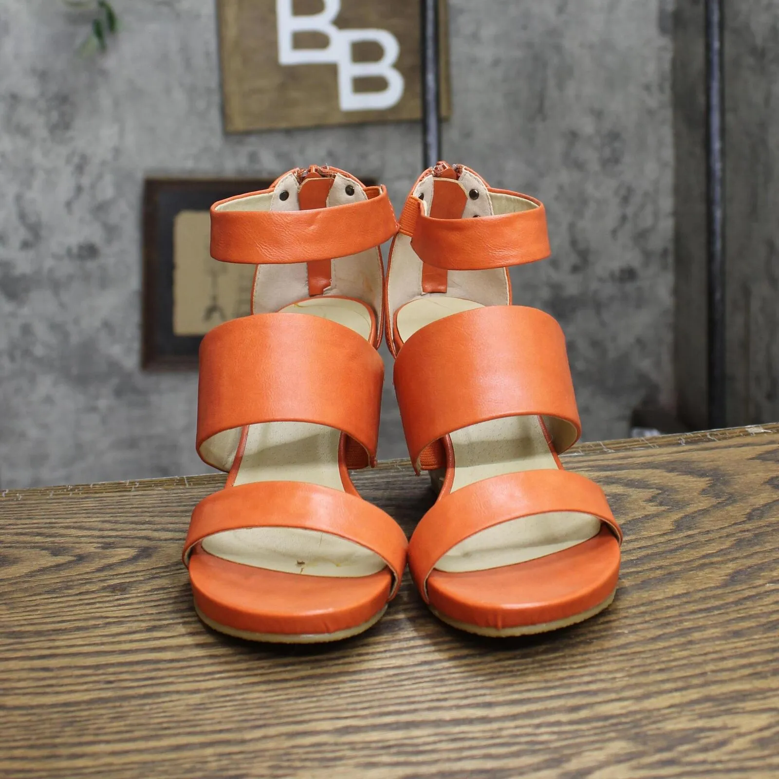Relativity Womens Strap Zip Lindie Wedges 1673d5998333d9 Coral Orange 6M