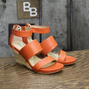 Relativity Womens Strap Zip Lindie Wedges 1673d5998333d9 Coral Orange 6M