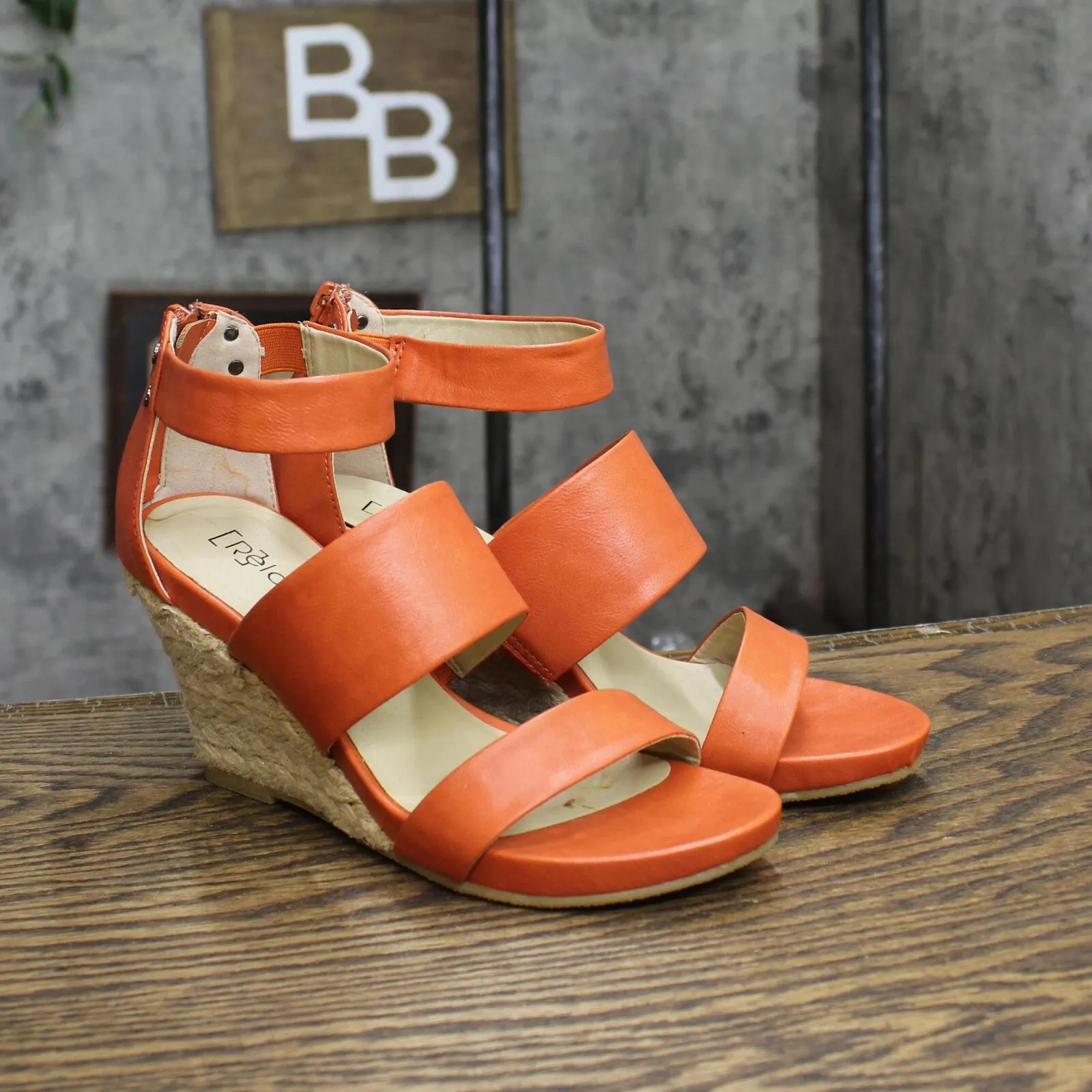 Relativity Womens Strap Zip Lindie Wedges 1673d5998333d9 Coral Orange 6M