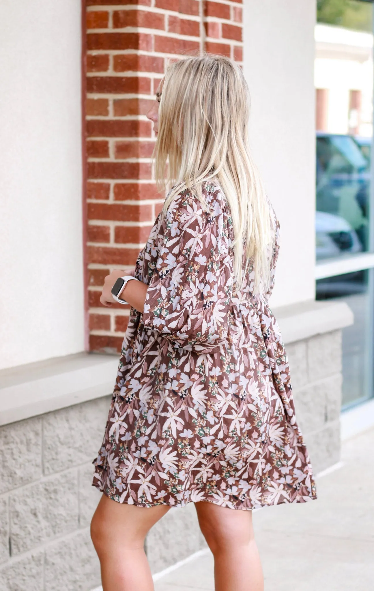 Remember My Place Floral Dress in Chocolate