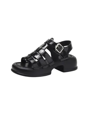 Retro Thick-soled Roman Woven High-heeled Sandals