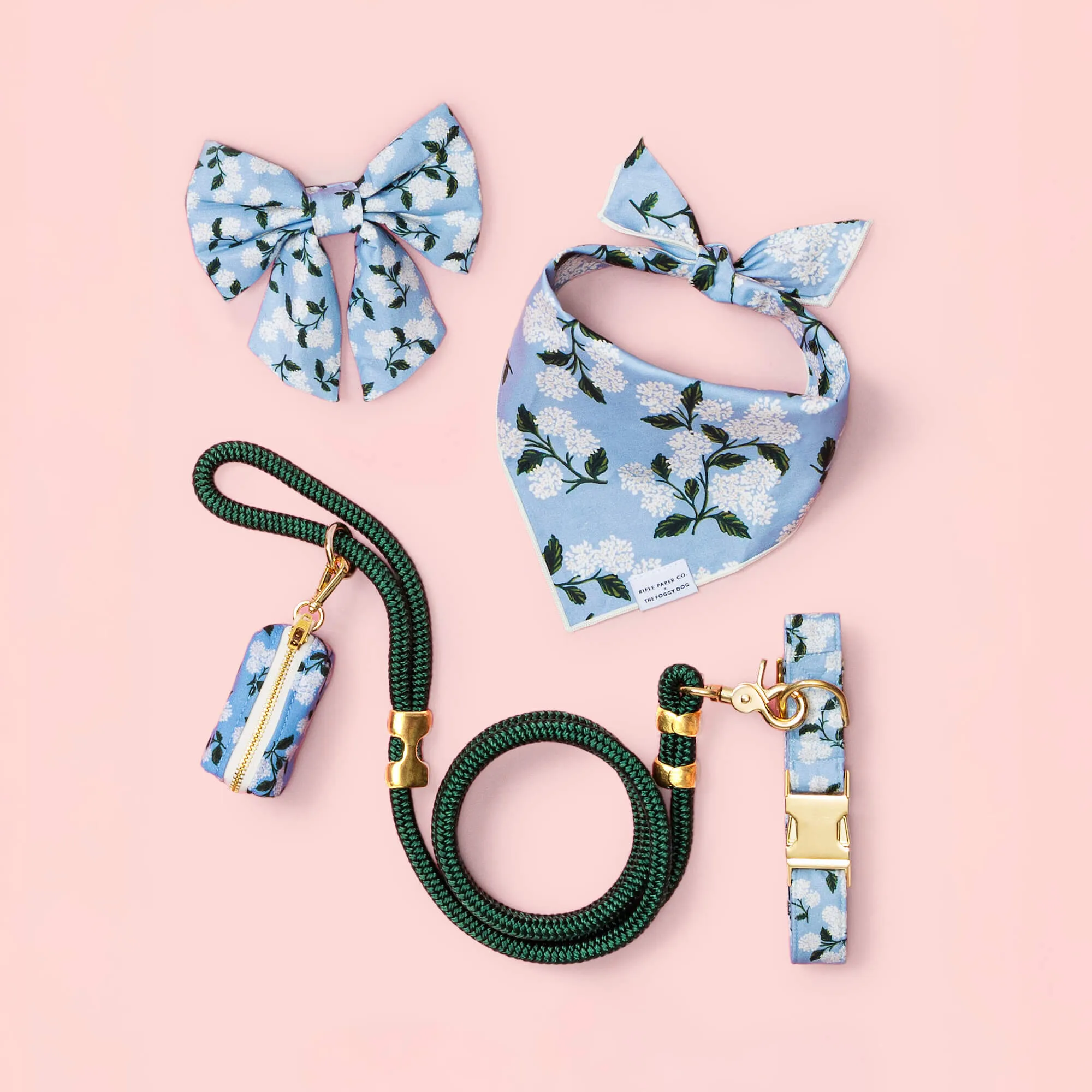 Rifle Paper Co. x TFD Hydrangea Lady Dog Bow