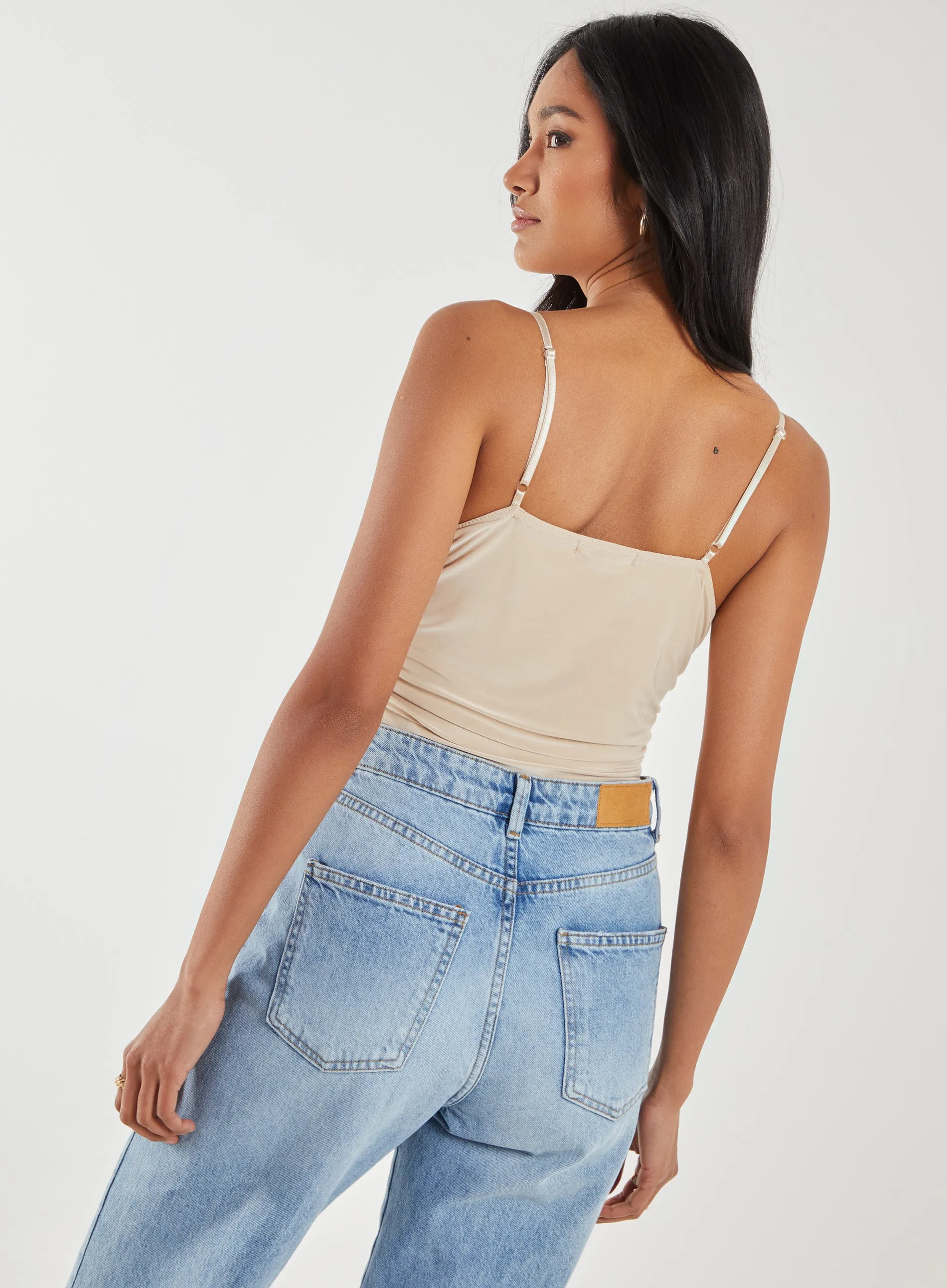 Ruched Cupped Strappy Bodysuit