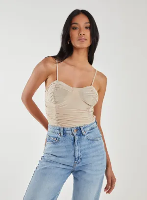 Ruched Cupped Strappy Bodysuit