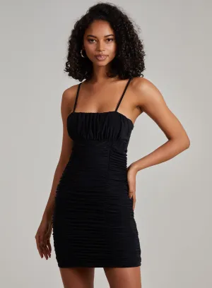 Ruched Strappy Mini Dress
