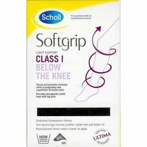 Scholl Softgrip Ultima Class 1 Below The Knee Open Toe Stockings Small Natural