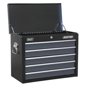 Sealey 5 Drawer Topchest with Ball-Bearing Slides - Black/Grey - B
