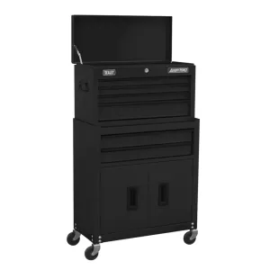 Sealey 6 Drawer Topchest & Rollcab Combination - Black - B