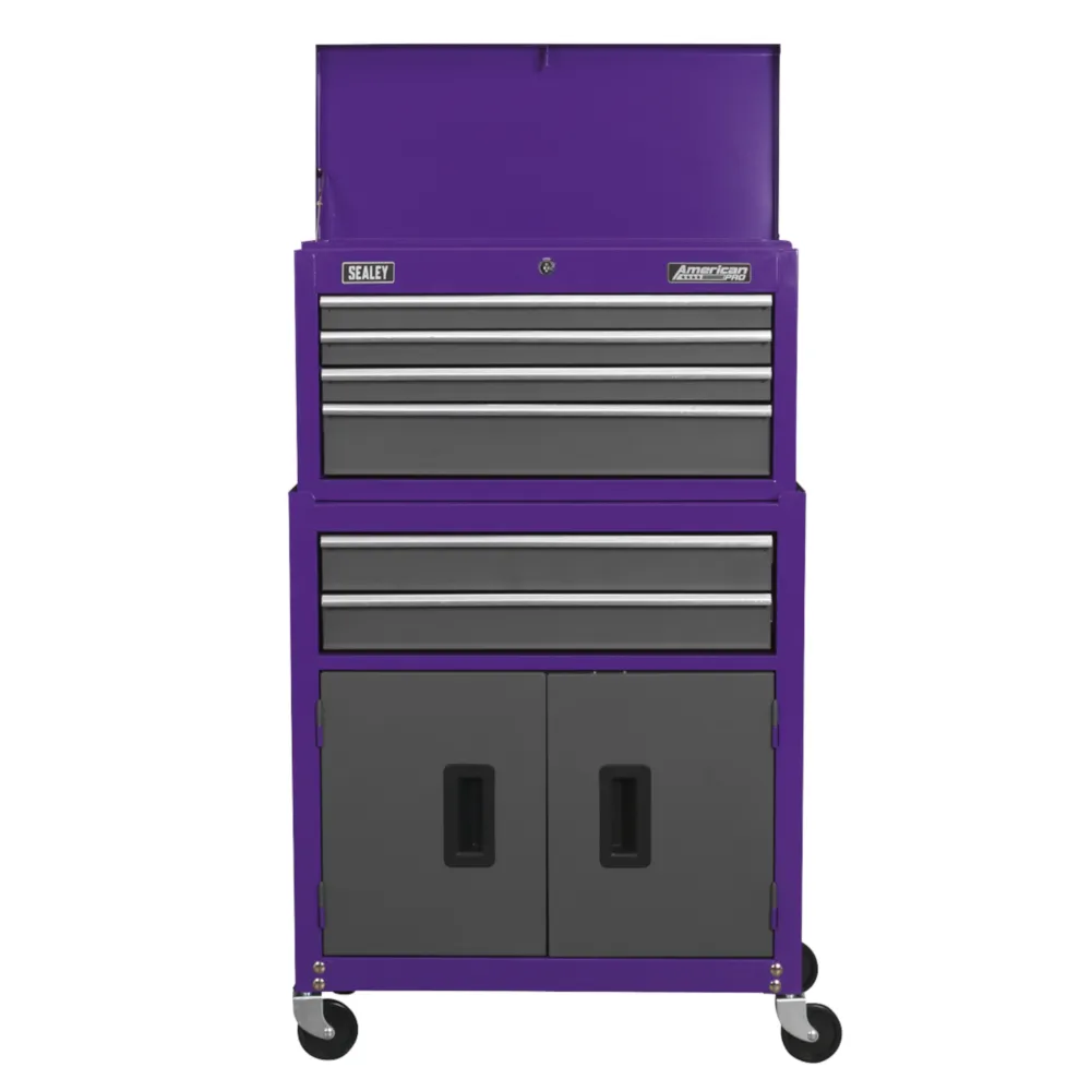 Sealey 6 Drawer Topchest & Rollcab Combination - Purple/Grey - C
