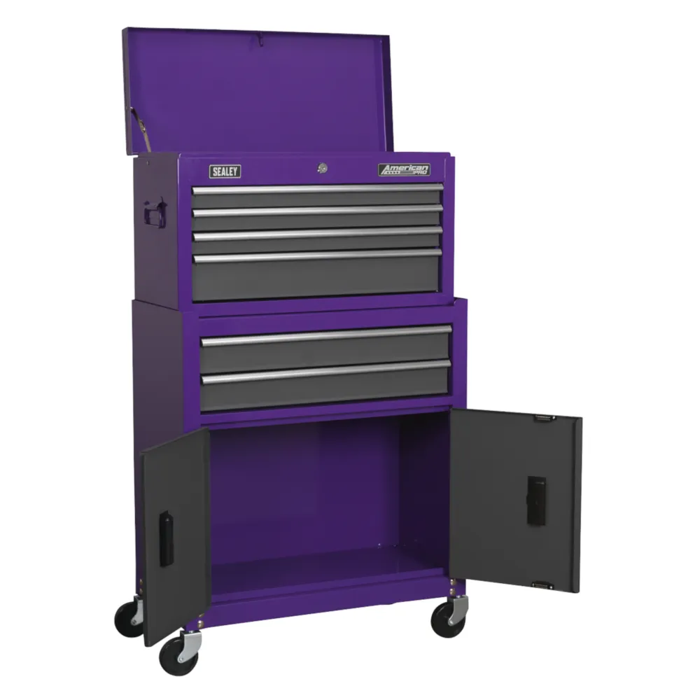Sealey 6 Drawer Topchest & Rollcab Combination - Purple/Grey - C