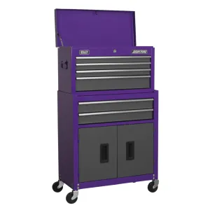 Sealey 6 Drawer Topchest & Rollcab Combination - Purple/Grey - C