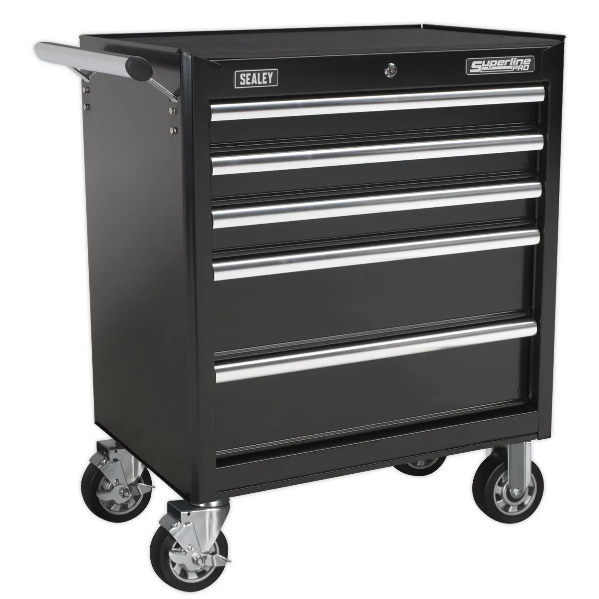 Sealey Superline Pro Rollcab 5 Drawer with Ball-Bearing Slides - Black