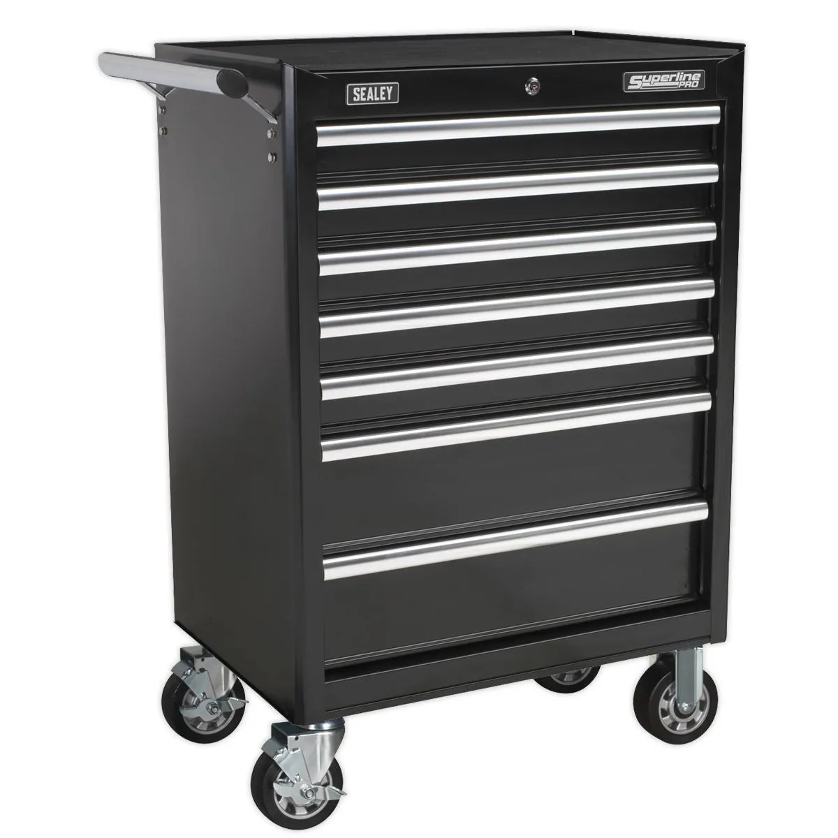 Sealey Superline Pro Rollcab 7 Drawer with Ball-Bearing Slides - Black