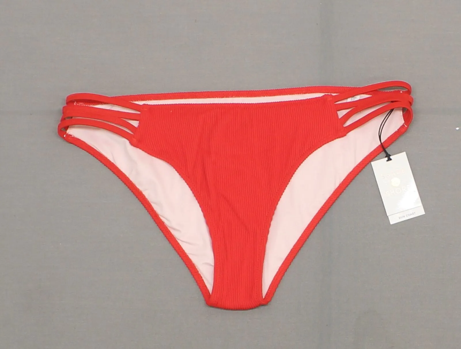 Shade & Shore Women's Sun Coast Cheeky Strappy Ribbed Bikini Bottom