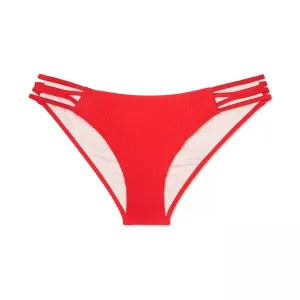Shade & Shore Women's Sun Coast Cheeky Strappy Ribbed Bikini Bottom