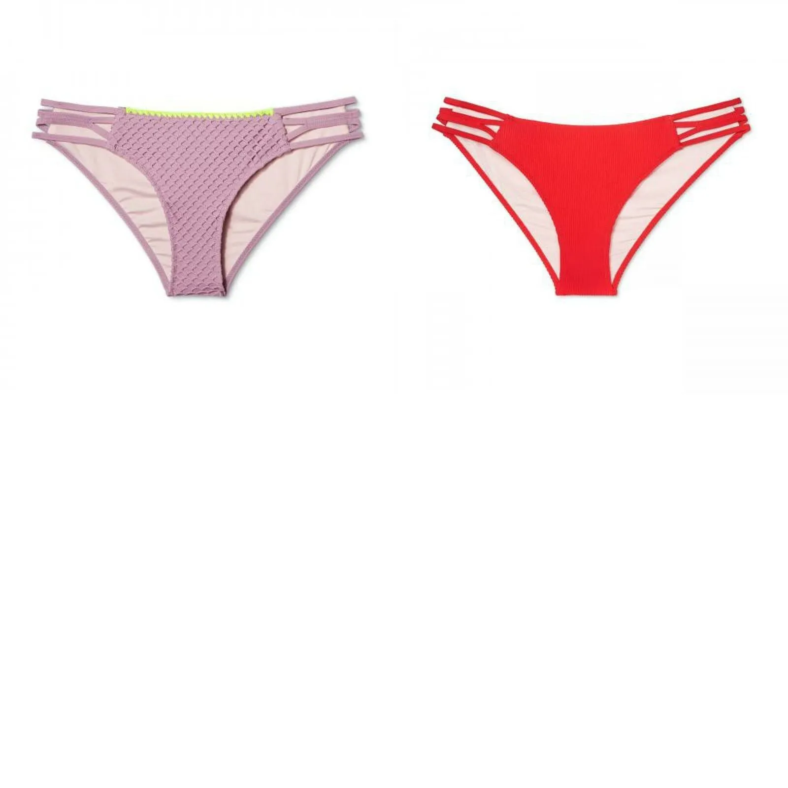Shade & Shore Women's Sun Coast Cheeky Strappy Ribbed Bikini Bottom