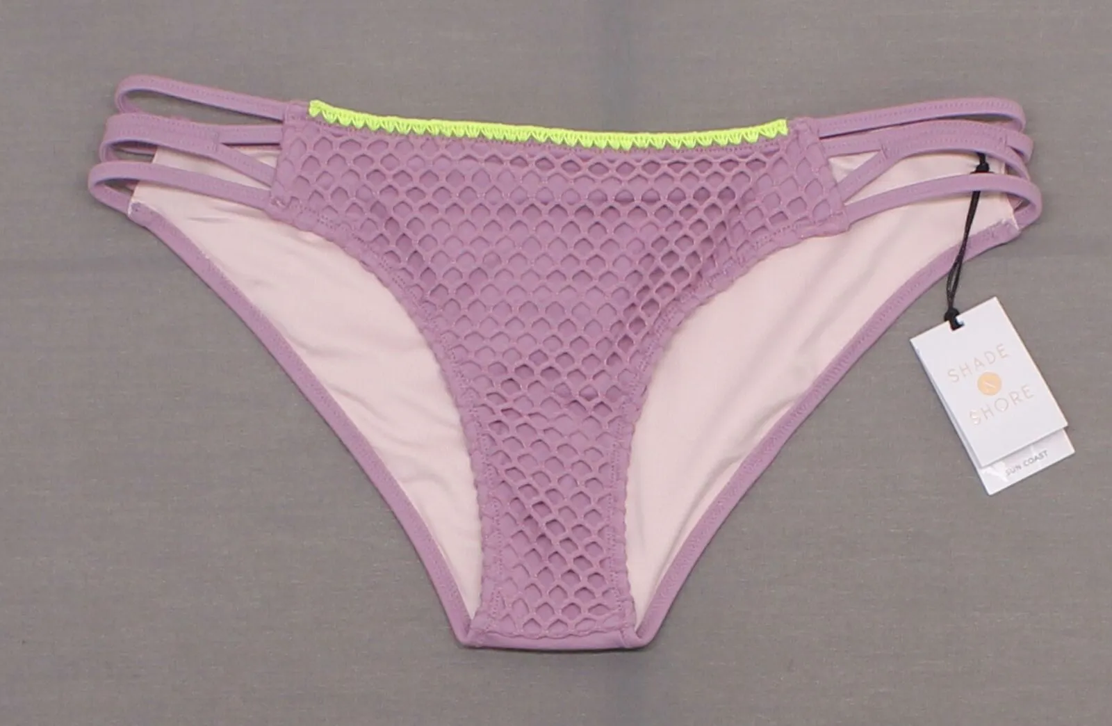 Shade & Shore Women's Sun Coast Cheeky Strappy Ribbed Bikini Bottom