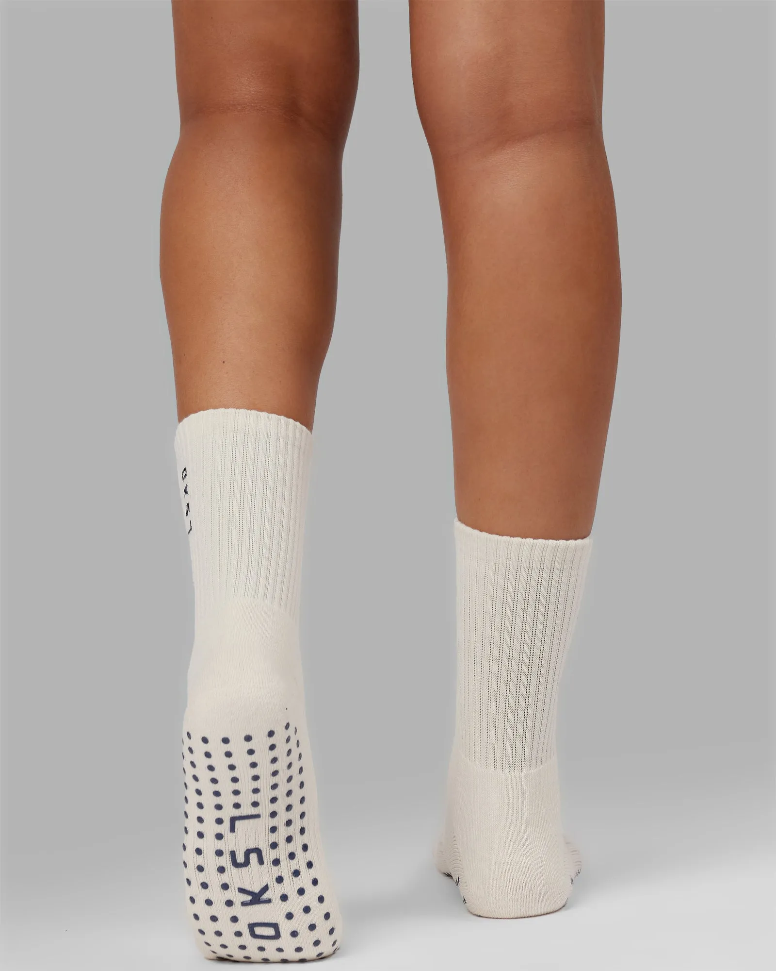 Signal Crew Pilates Grip Socks - Off White-Future Dusk