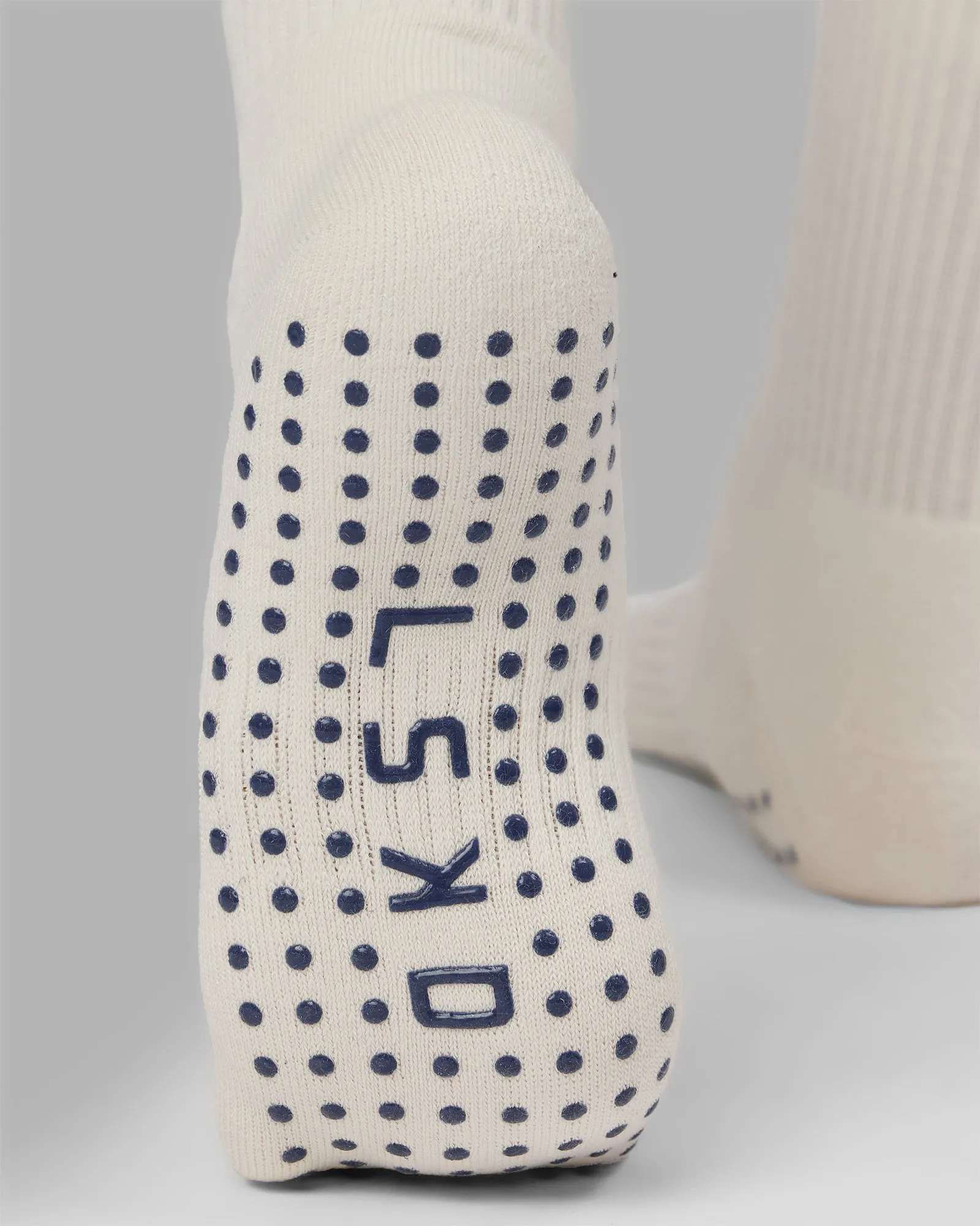 Signal Crew Pilates Grip Socks - Off White-Future Dusk