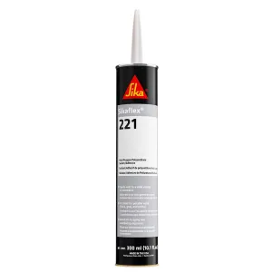 Sika Sikaflex 221 Multi-Purpose Polyurethane Sealant/Adhesive - 10.3oz(300ml) Cartridge - Aluminum Gray