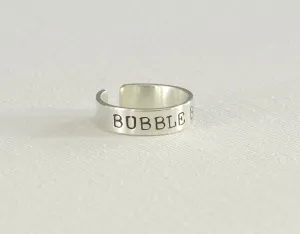 silver toe ring with bubble butt
