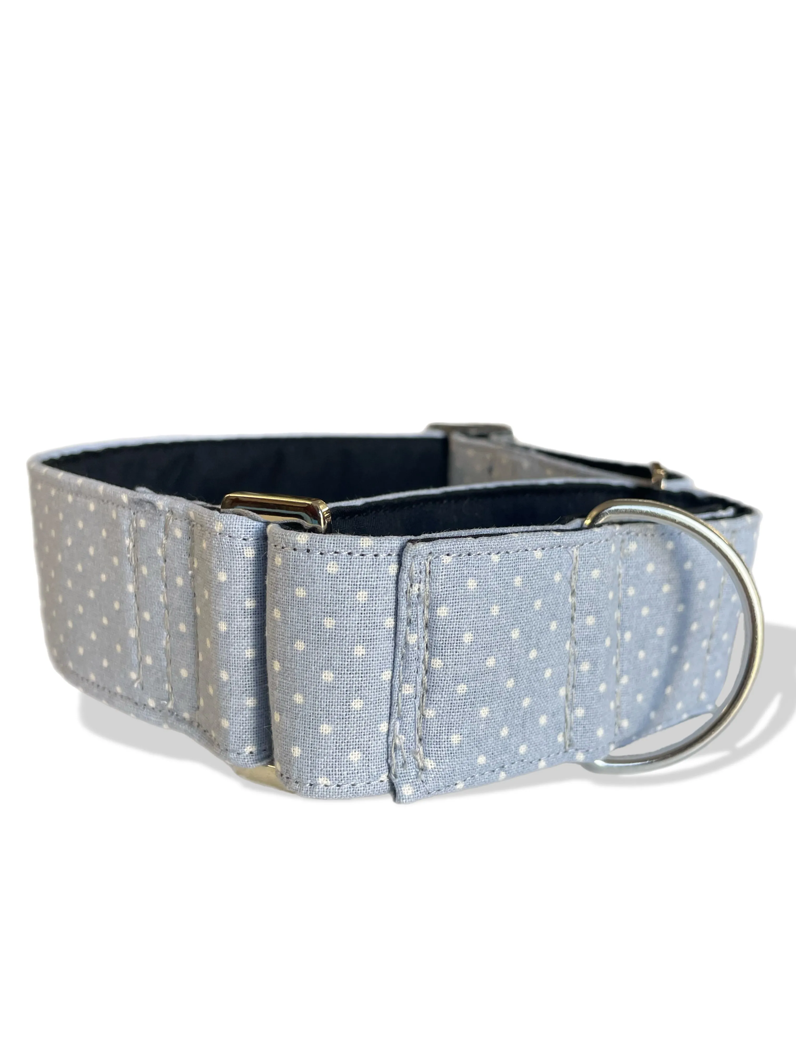 Simply dotty spotty design greyhound Martingale collar cotton covered super soft