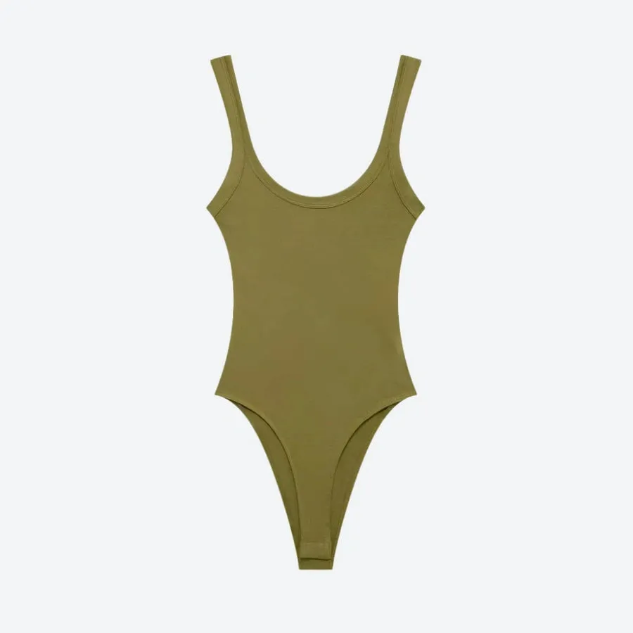 Sleeveless Scoop-Neck Stretchy Knit Bodysuits
