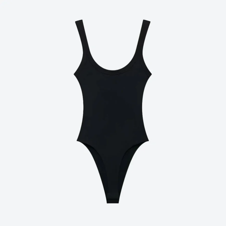 Sleeveless Scoop-Neck Stretchy Knit Bodysuits