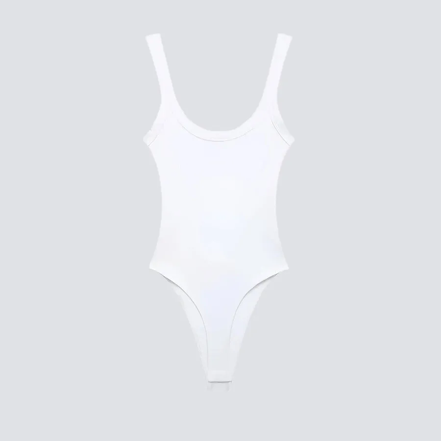 Sleeveless Scoop-Neck Stretchy Knit Bodysuits