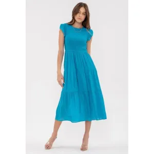 Smocked Tiered Midi Dress