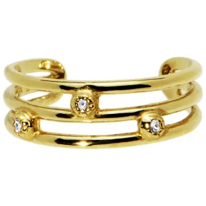 Solid 14kt Yellow Gold .03 Carat Genuine Diamond Toe Ring