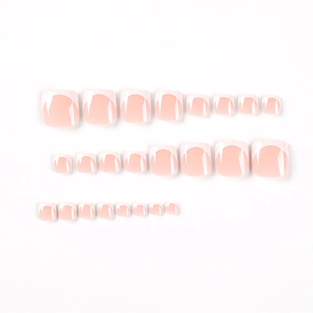 Square Toe Flash Powder Simple White Edge