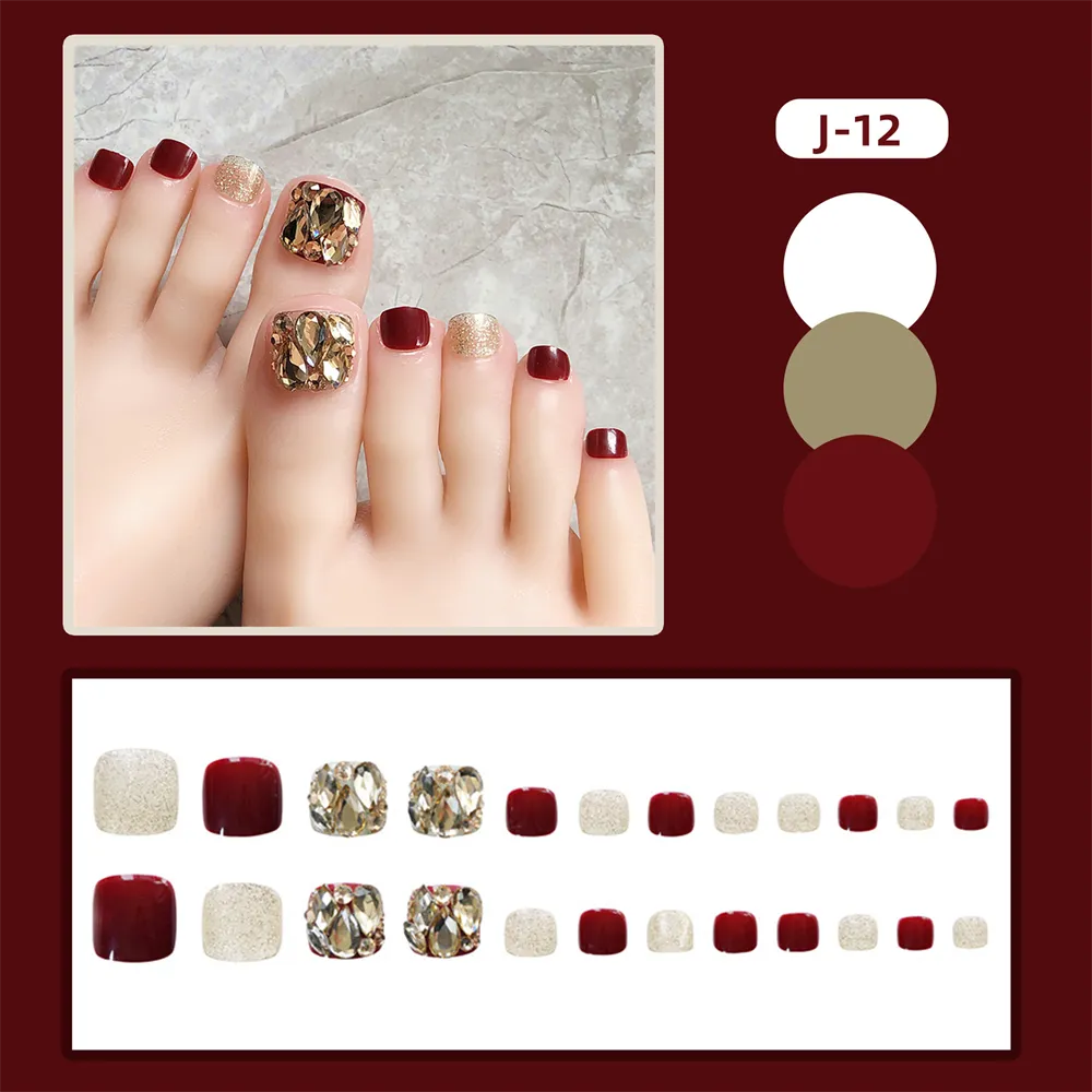 Square Toe Red Champagne Full Diamond