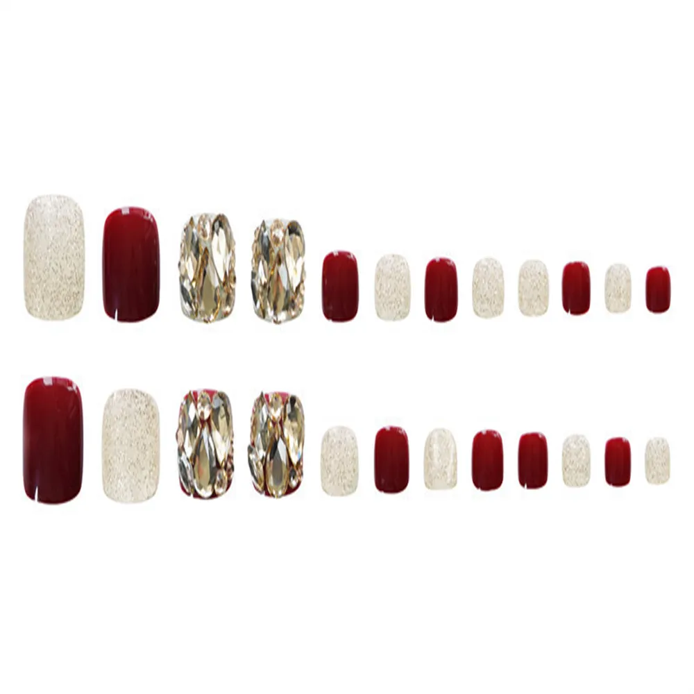 Square Toe Red Champagne Full Diamond