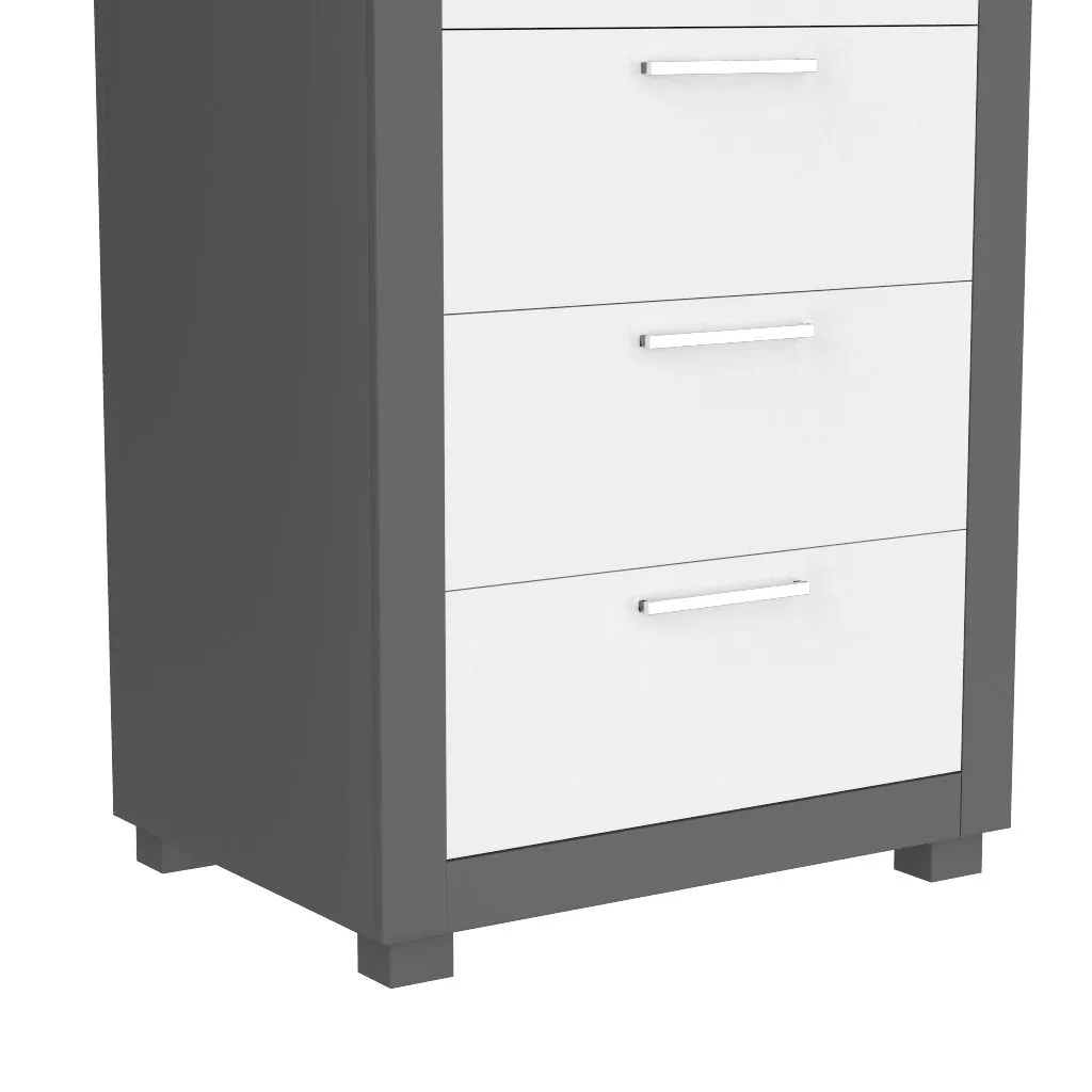 Standing Bureau - 7 drawer - Aria - Dark gray and white