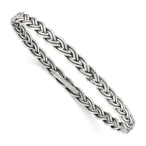 Sterling Silver Braided 5.25mm Wide Slip-On Bangle Bracelet