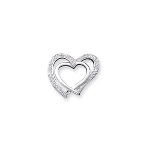 Sterling Silver CZ Double Heart Pendant