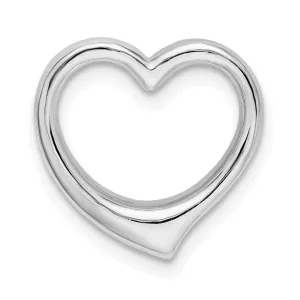 Sterling Silver Polished 3D Solid Floating Heart Pendant