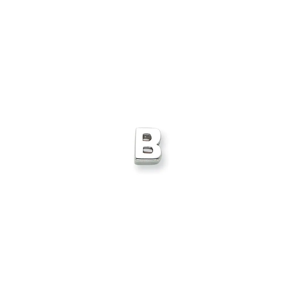 Sterling Silver Polished B Initial Slide