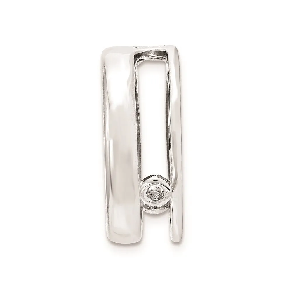 Sterling Silver Stackable Expressions Sm Blk Enameled ZebraPrintChain Slide