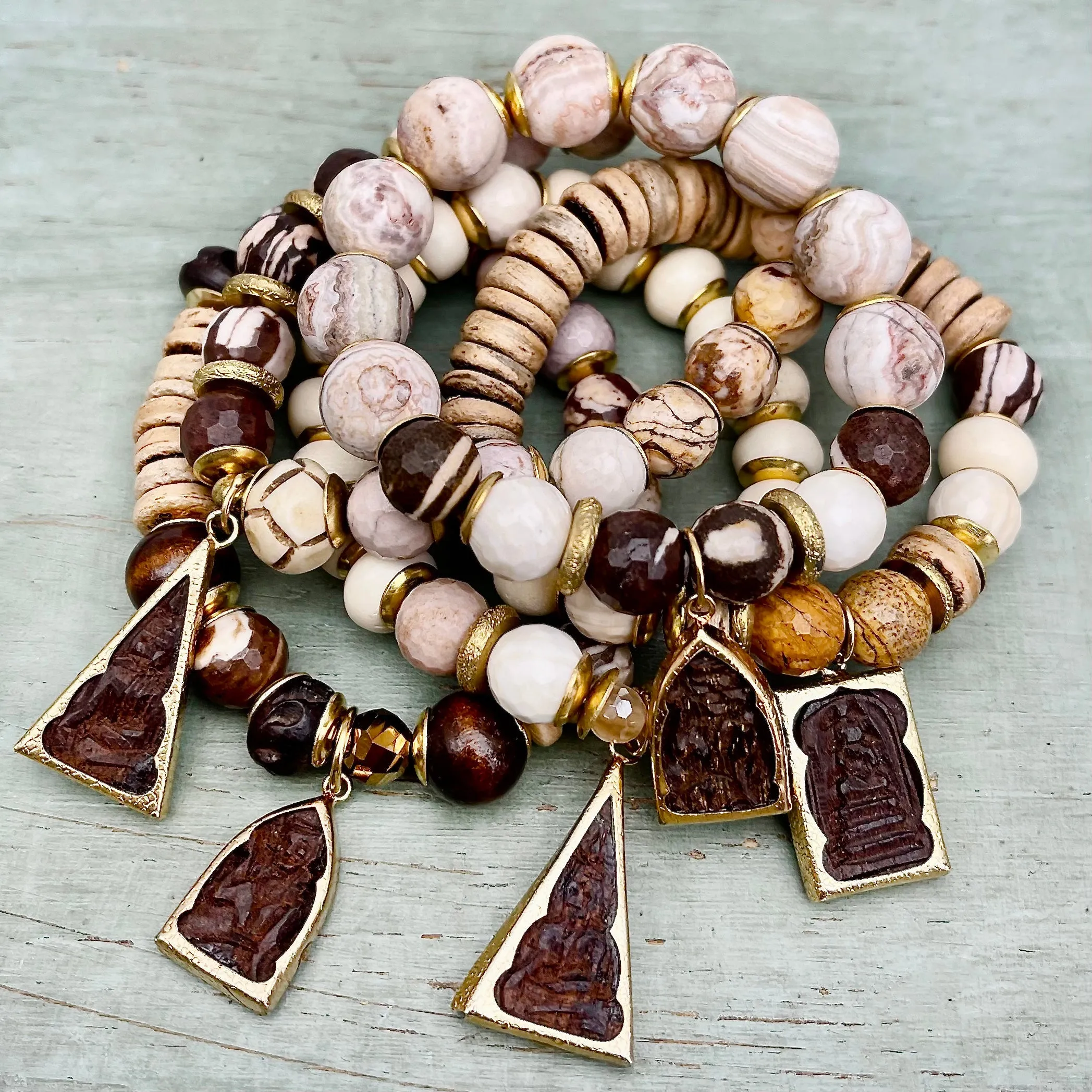 Stone Bohemian Stretch Bracelet Stack