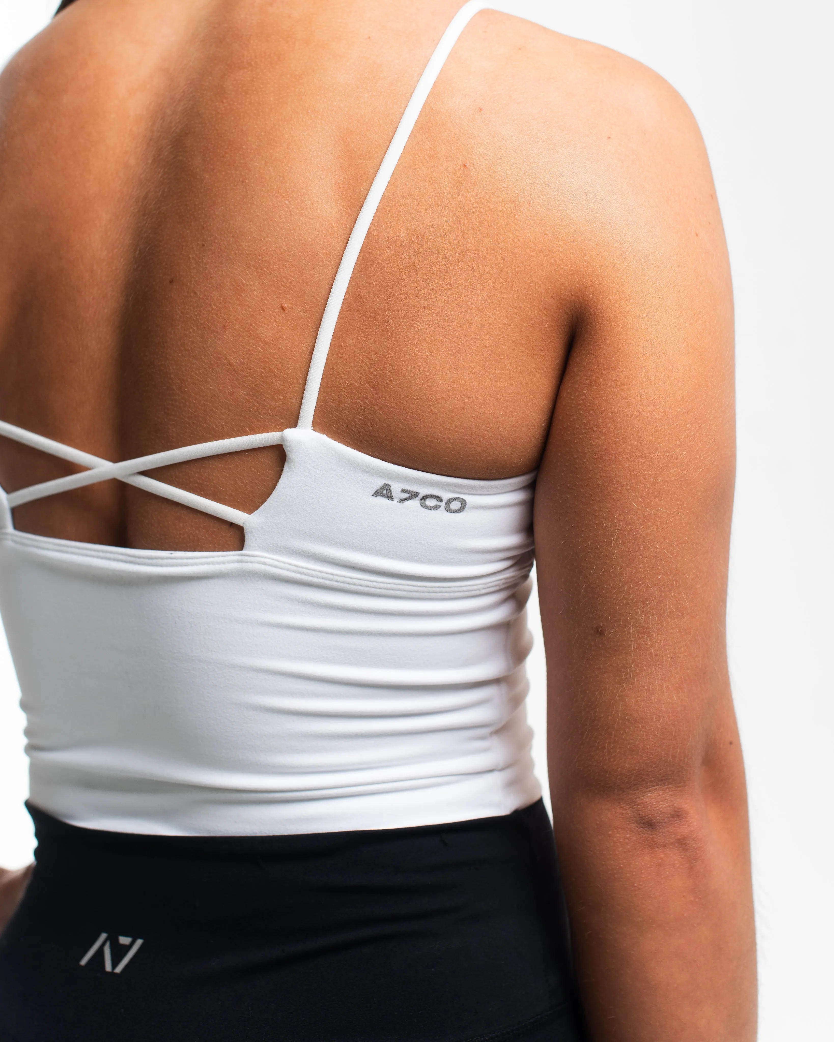 Strappy Cropped Cami - White