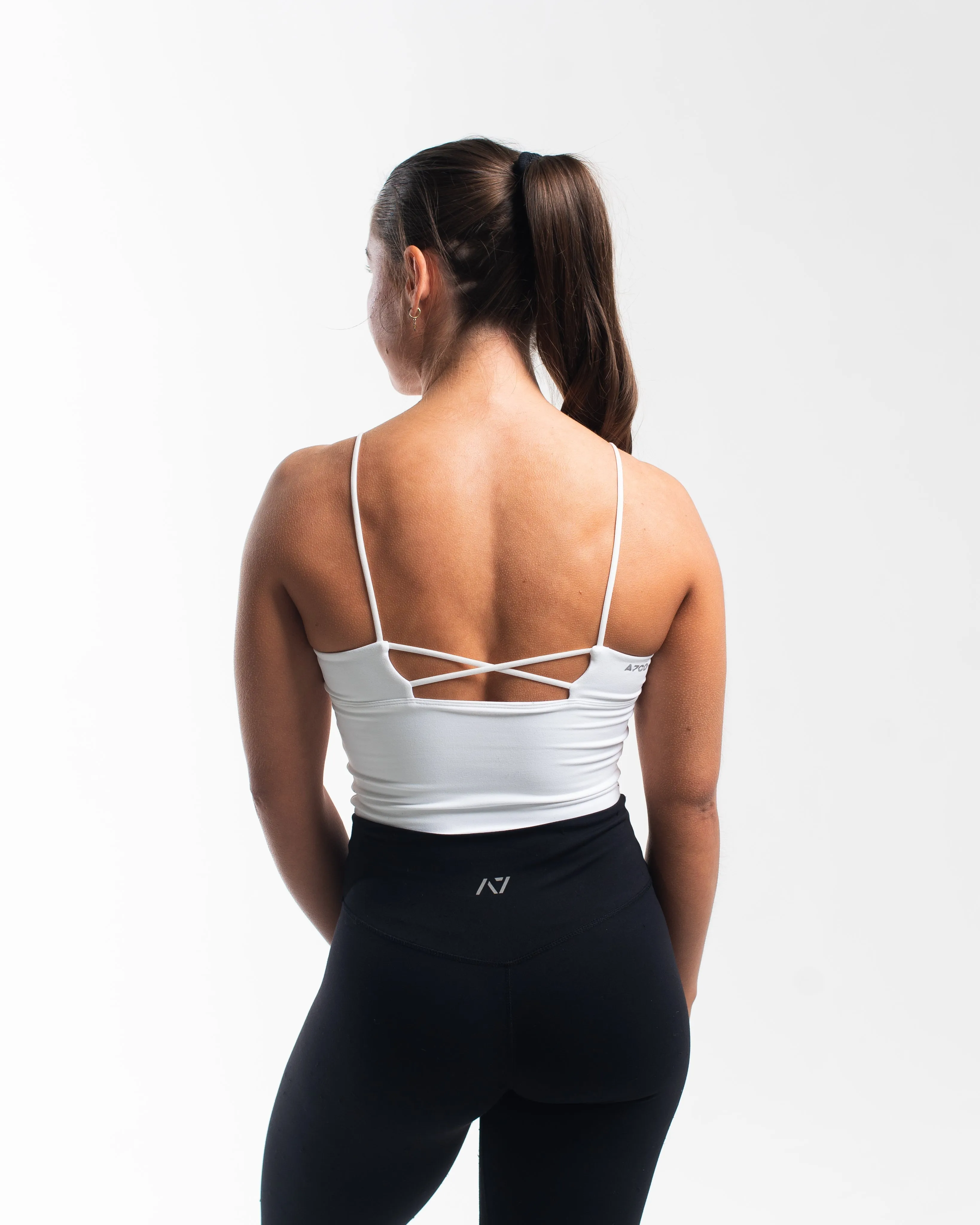 Strappy Cropped Cami - White