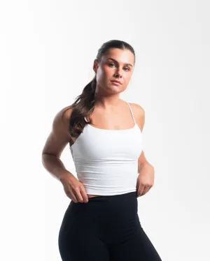 Strappy Cropped Cami - White