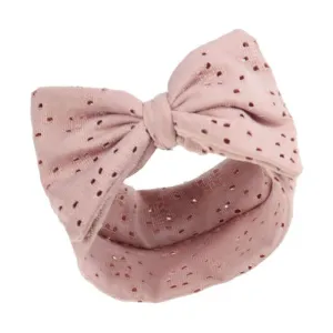 Stretchy pink broderie anglaise headband